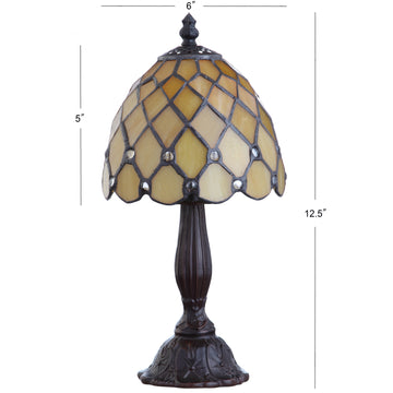 Campbell Tiffany Style 12.5" LED Table Lamp - JONATHAN Y